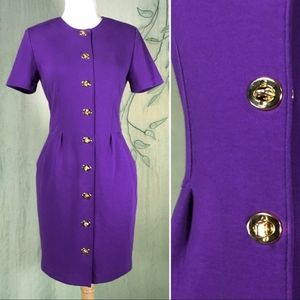 🚫SOLD🚫 Vintage 90s purple mod wiggle dress